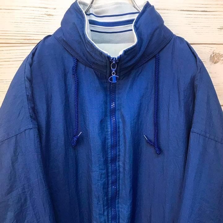 《希少》チャンピオン Champion☆ナイロンジャケット XL 青色 JK80拍卖