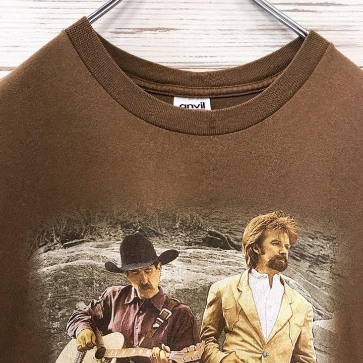 《USA製》anvil☆Tシャツ XL デカロゴ ブラウン 茶色 T152拍卖