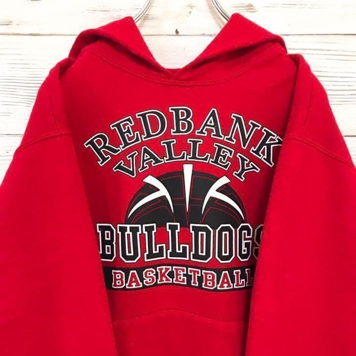 《JERZEES》パーカー M☆チームロゴ レッド デカロゴ 赤 P364拍卖