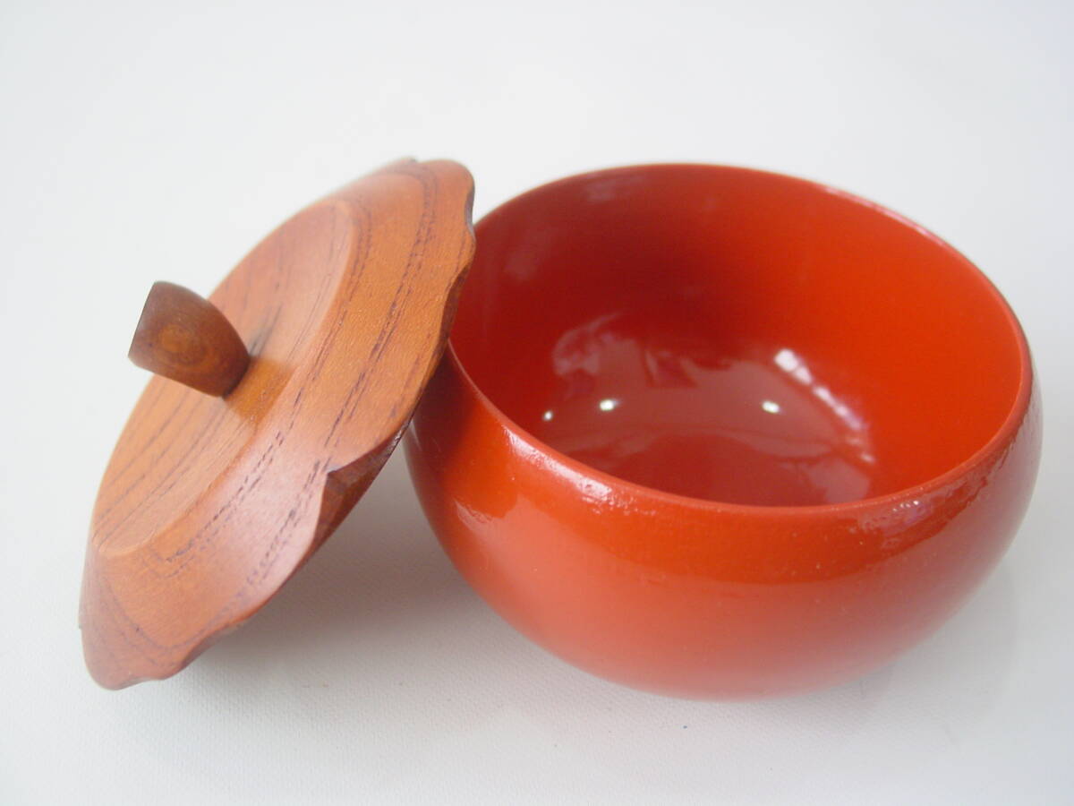 ★柿型 菓子鉢 キャンデーボックス 漆器 和食器拍卖