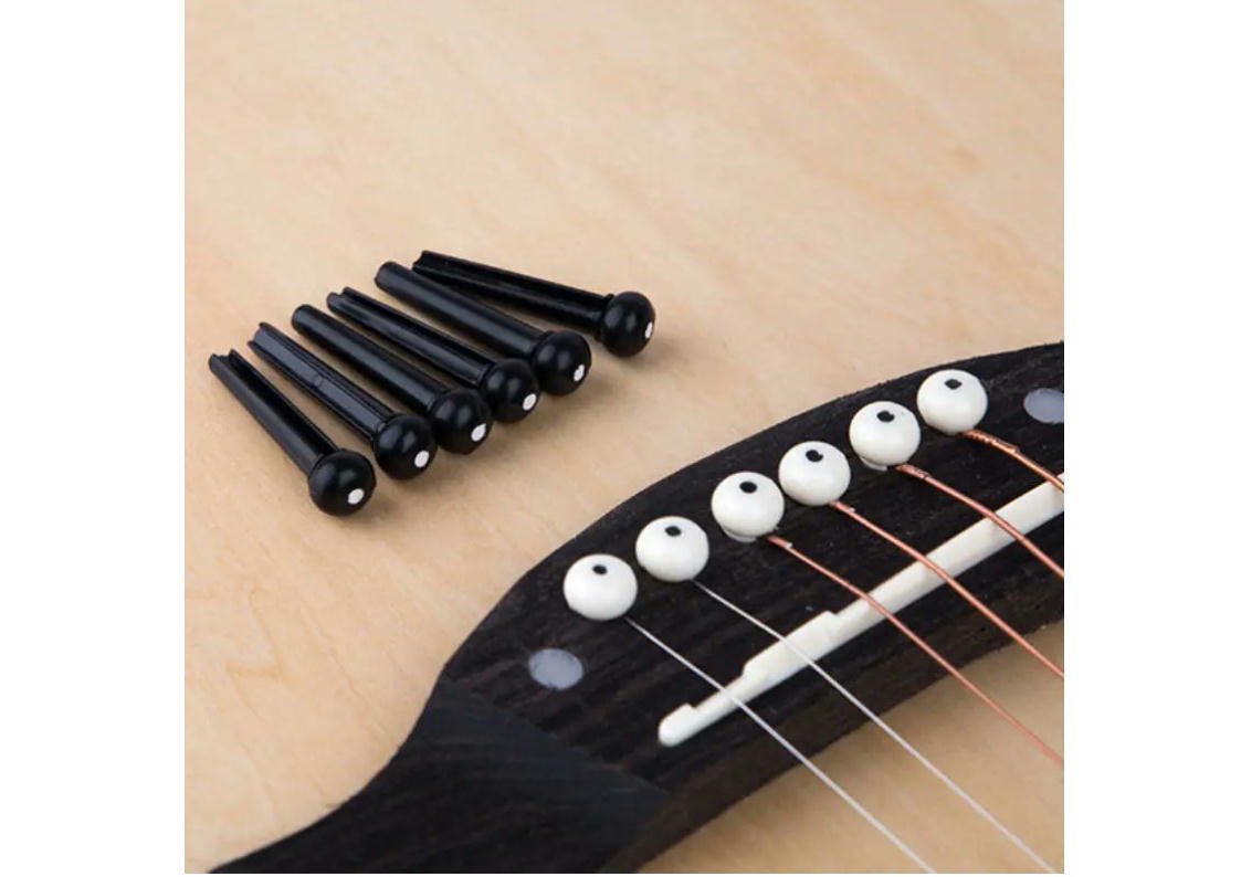 ◆◇★ブリッジエンドピン6本★アコースティックギター黒★◇◆拍卖