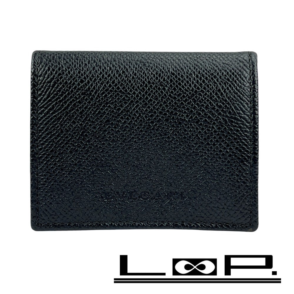 ■未使用■ ブルガリ ロゴ コインケース 財布 コンパクト コインパース 小銭入れ レザー ブラック 20371 箱 【468308】11拍卖