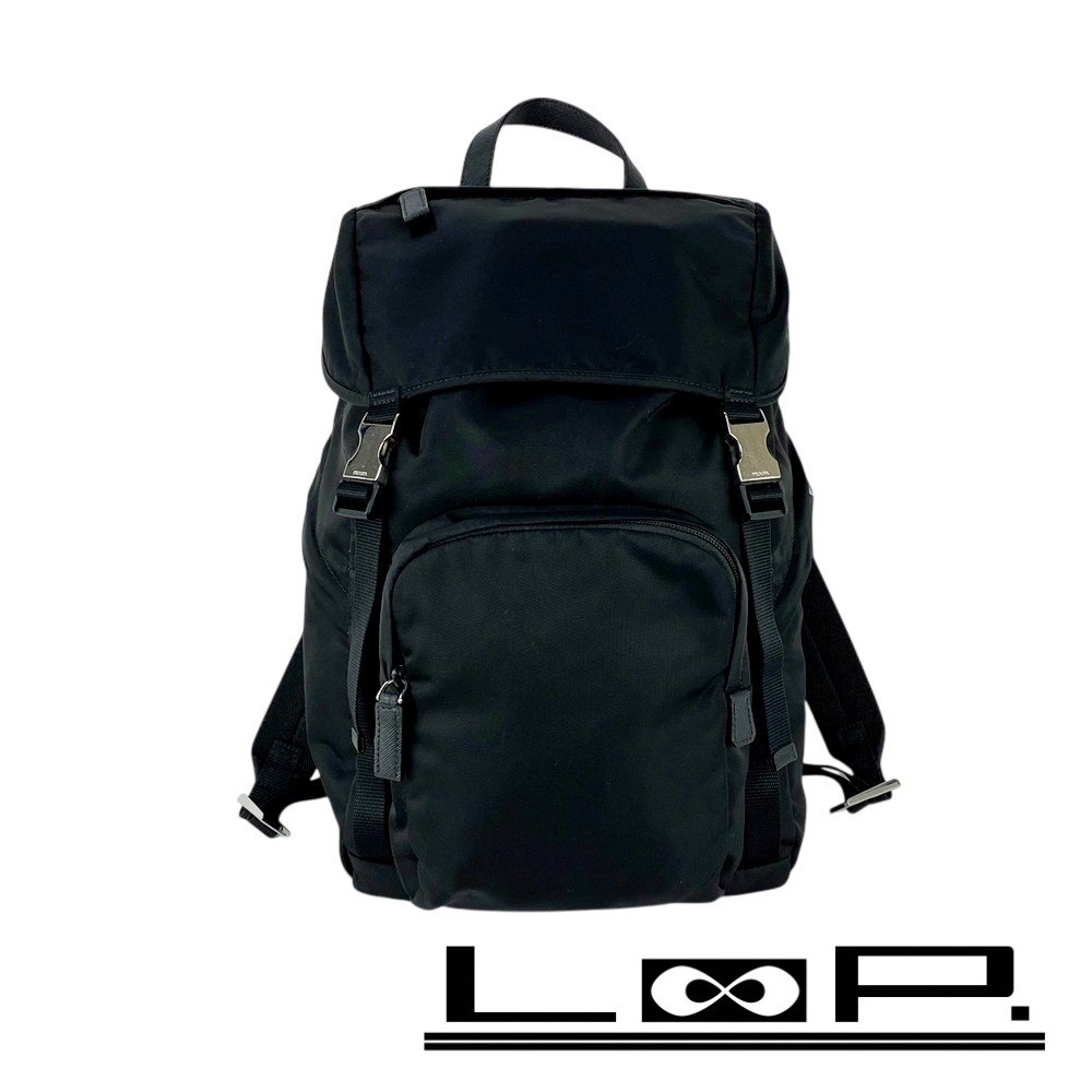 ■新同■ プラダ リュックサック バックパック テスート ナイロン ブラック NERO 2VZ135【482489】5拍卖