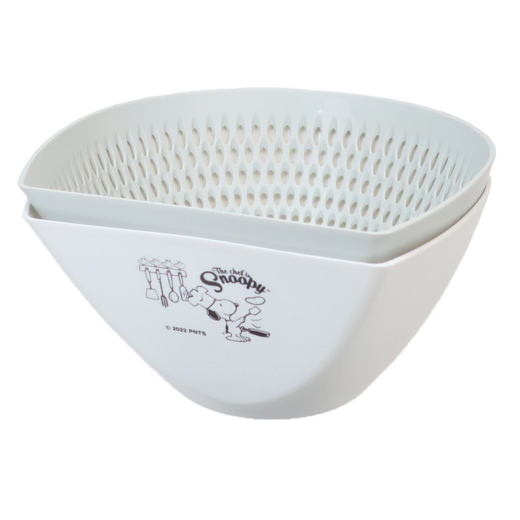 スヌーピー ピーナッツ キャラクター キッチン用品 ちりとりザルボウルL WH シェフスヌーピー拍卖