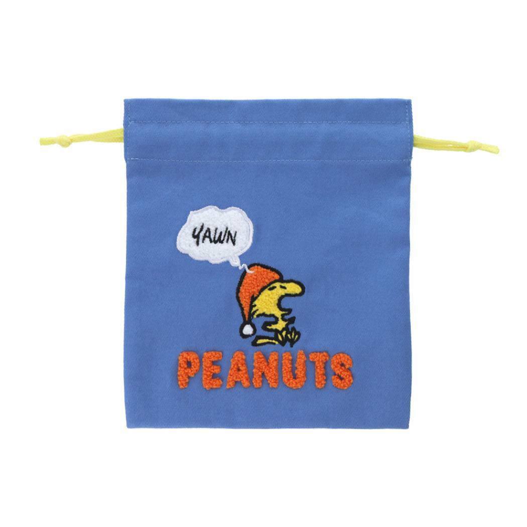 スヌーピー グッズ 巾着袋 キャラクター サガラ刺繍巾着 ウッドストック拍卖