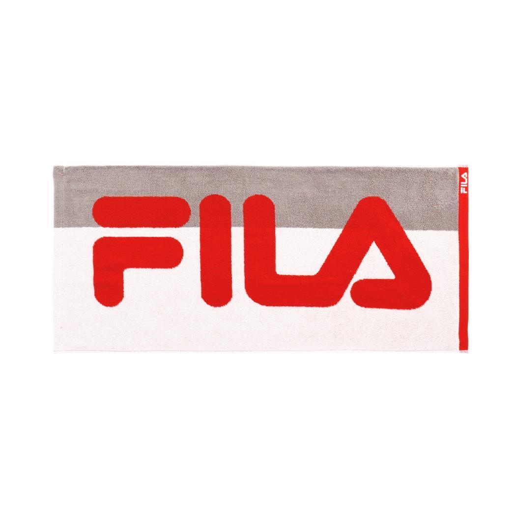 FILA フィラ ロングタオル フルフィーコットン フェイスタオル ワンポイント レッド タオル美術館 プレゼント 汗拭きタオル拍卖