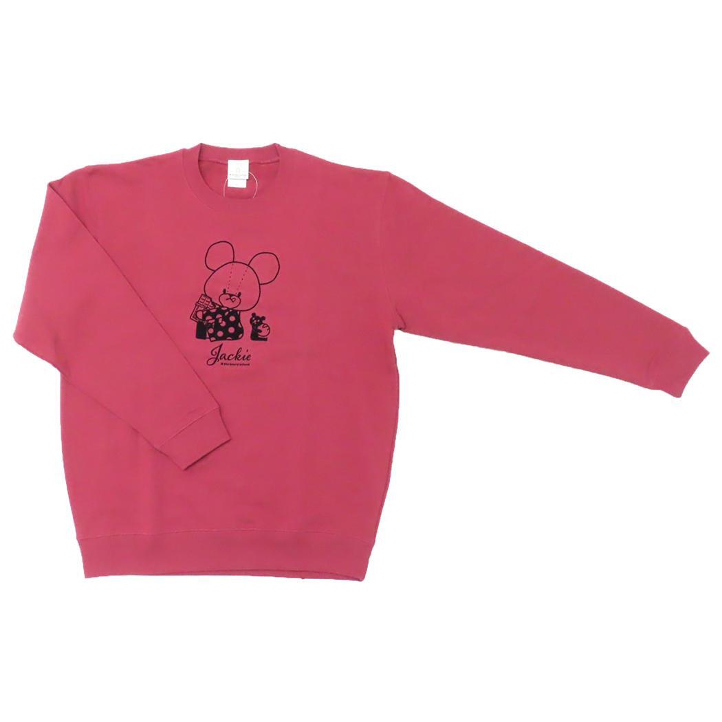 くまのがっこう レディーススウェット トレーナー Lサイズ 水玉 バーガンディー ワタナベ おしゃれ ファッション 絵本キャラクタ拍卖