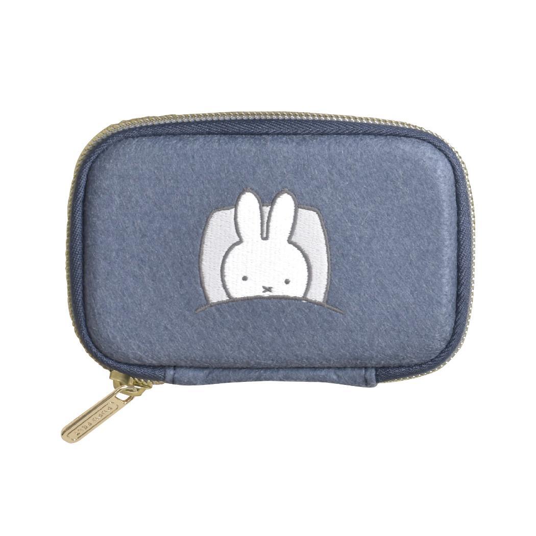 ミッフィー カード入れ PUPU FELT ププフェルト カードケース ネイビー ディックブルーナ ピージーデザイン 小銭入れ 絵拍卖
