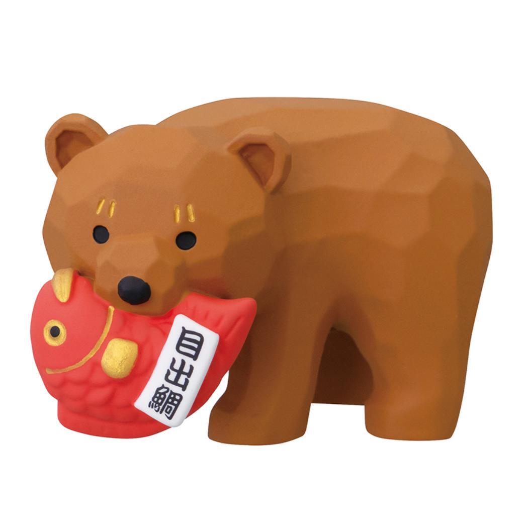 concombre マスコット 福運び木彫熊 デコレ インテリア かわいい グッズ拍卖