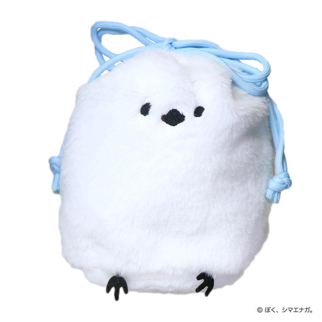 ぼく、シマエナガ きんちゃく もふもふ巾着袋 フタバ 小物入れ キャラクター グッズ拍卖