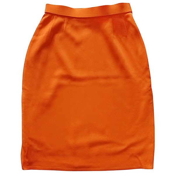 イヴ・サンローラン ひざ丈 スカート 9号 オレンジ系 本体価格=¥26,000円⇒ 50%引 (新品) (No.A306)と色違い No.A305 ◆::拍卖