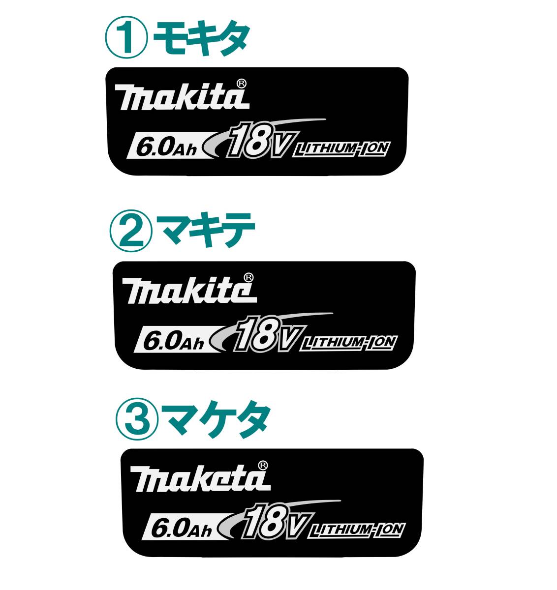 マキタ互換 Waitley社バッテリーに貼るシール パロディー風 マキタ18v 6.0A バッテリー 20枚1セット バッテリー10個分拍卖