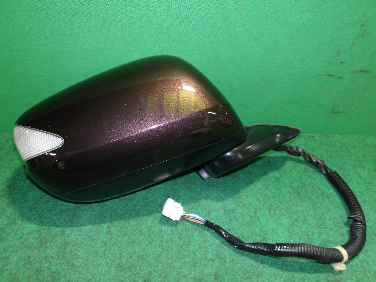 【C】ホンダ フィット GE7/GE6 純正 右ドアミラー 電動格納 ターン付 ヒーター付 ブルーレンズ 11P ムラサキ/-YR586P拍卖