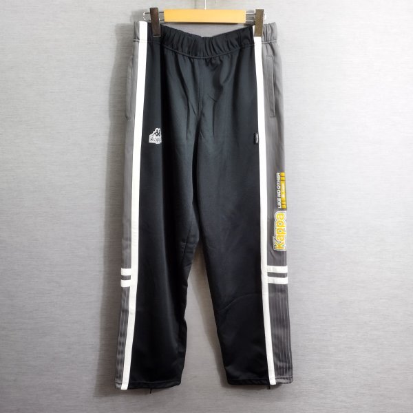 K366 Kappa カッパ トラック パンツ ジャージ サイドライン スポーツ トレーニング ウェア ロゴ プリント 運動着 日本製 ブラック系 O拍卖