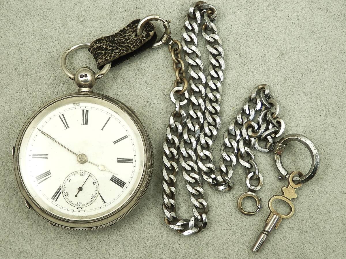 銀無垢 SMETHWICK 465565 懐中時計 当時物 約146.3g 稼働現状品 売り切り拍卖