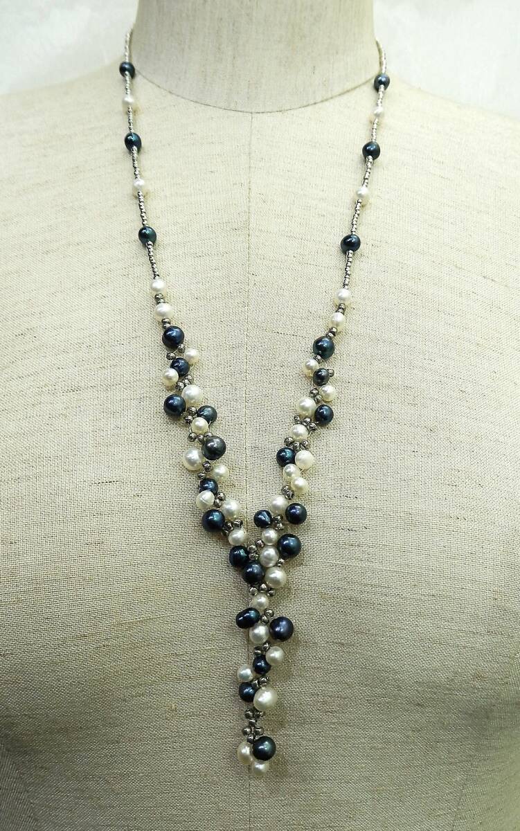 パール・真珠 池蝶パール デザインネックレス 61cm 約21.3g 現状品 売り切り拍卖