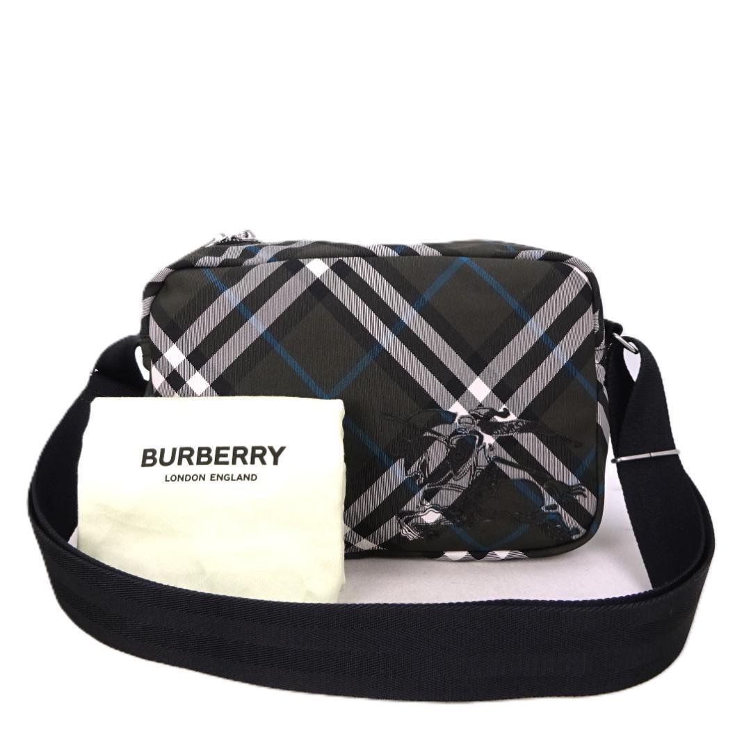 本物 未使用 ■バーバリー■ホース フェリー チェック クロスボディバッグ スナッグ キャンバス 斜めがけショルダーバッグ拍卖