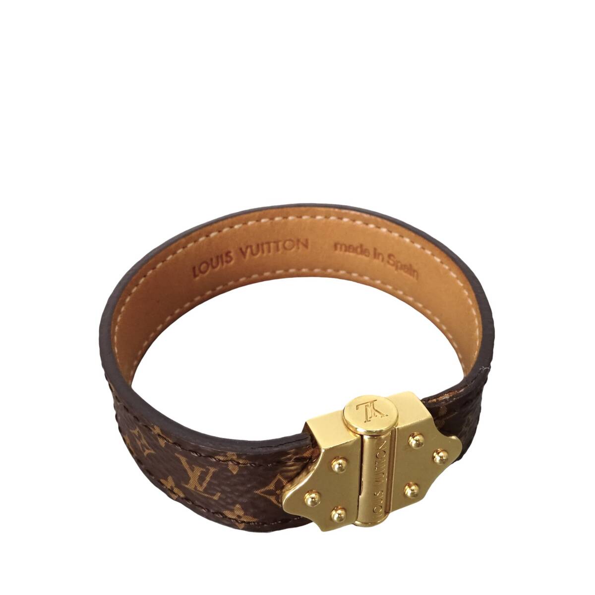 本物 良品 ■ルイヴィトン■モノグラム ブラスレ・スピリット 17 M8112 レザー ブレスレット拍卖