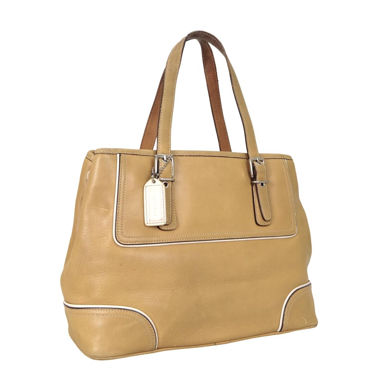 本物■コーチ■ハンプトン スモール キャリーオール キャメル ベージュ トートバッグ ハンドバッグ /420002拍卖