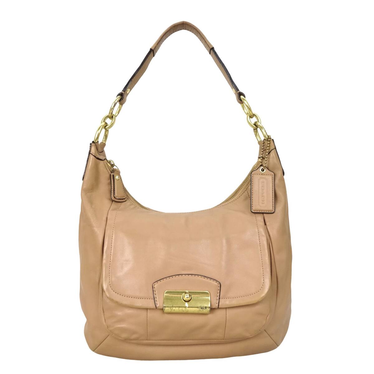 本物■コーチ■クリスティン レザー ホーボー ゴールド ベージュ ショルダーバッグ ハンドバッグ /514902拍卖