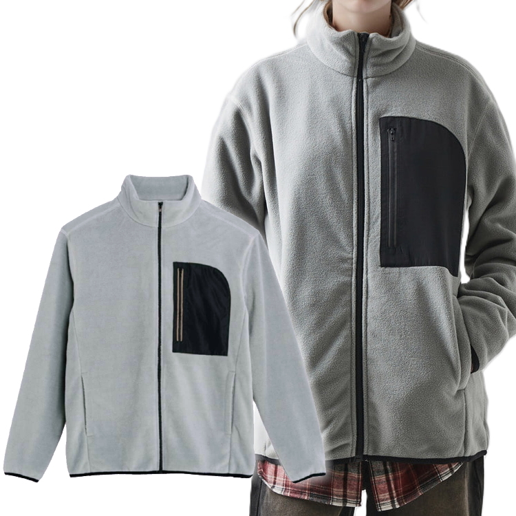 新品 glimmer リフレクーポケット付き フルジップ フリースジャケット ブルゾン フリース ジャケット グレー M表記サイズ JKT 238-RFJ拍卖