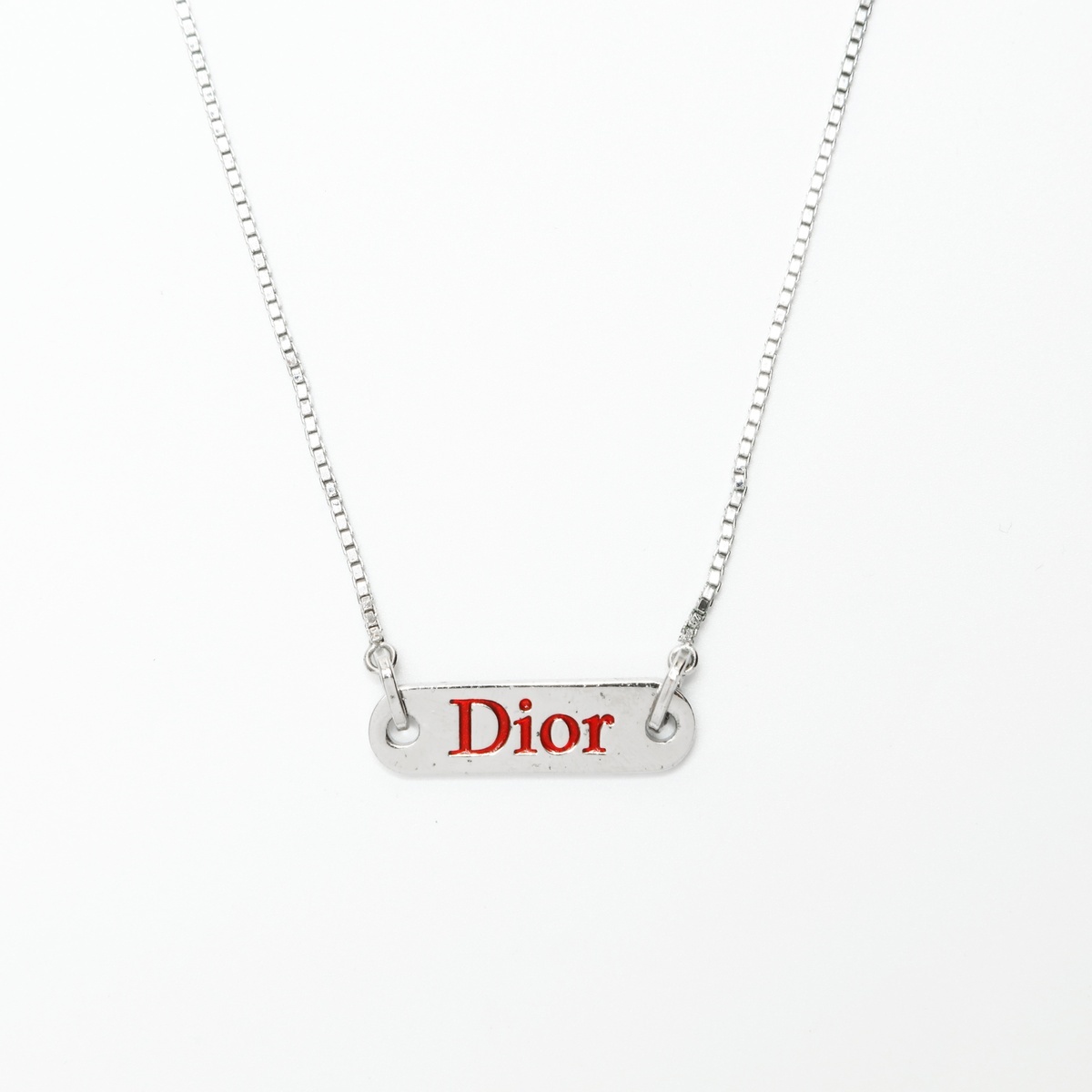 クリスチャンディオール Christian Dior ネックレス ロゴ シルバー拍卖