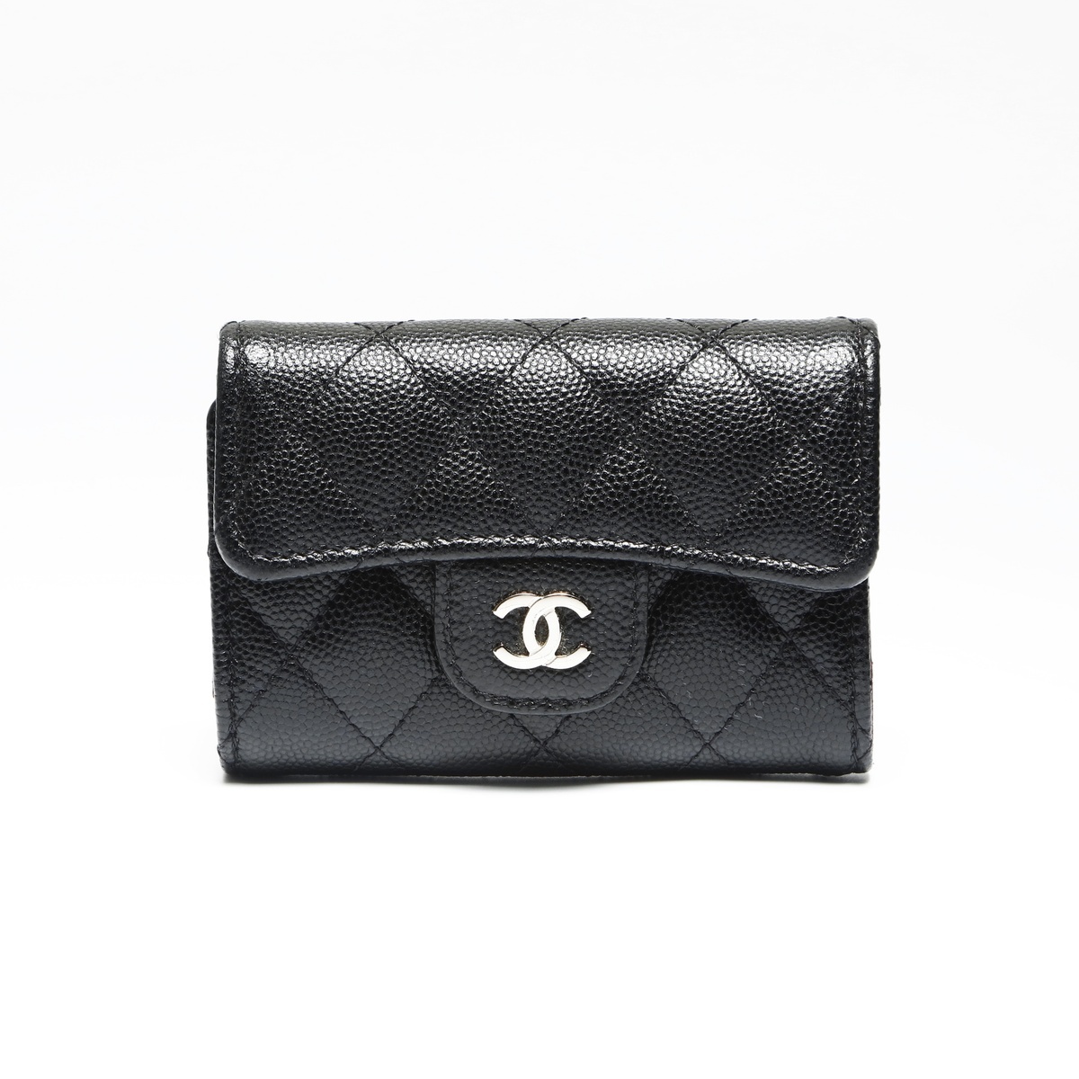 シャネル CHANEL キーケース 31番台 2021-2022 クラシック フラップ マトラッセ 4連 レザー ブラック拍卖