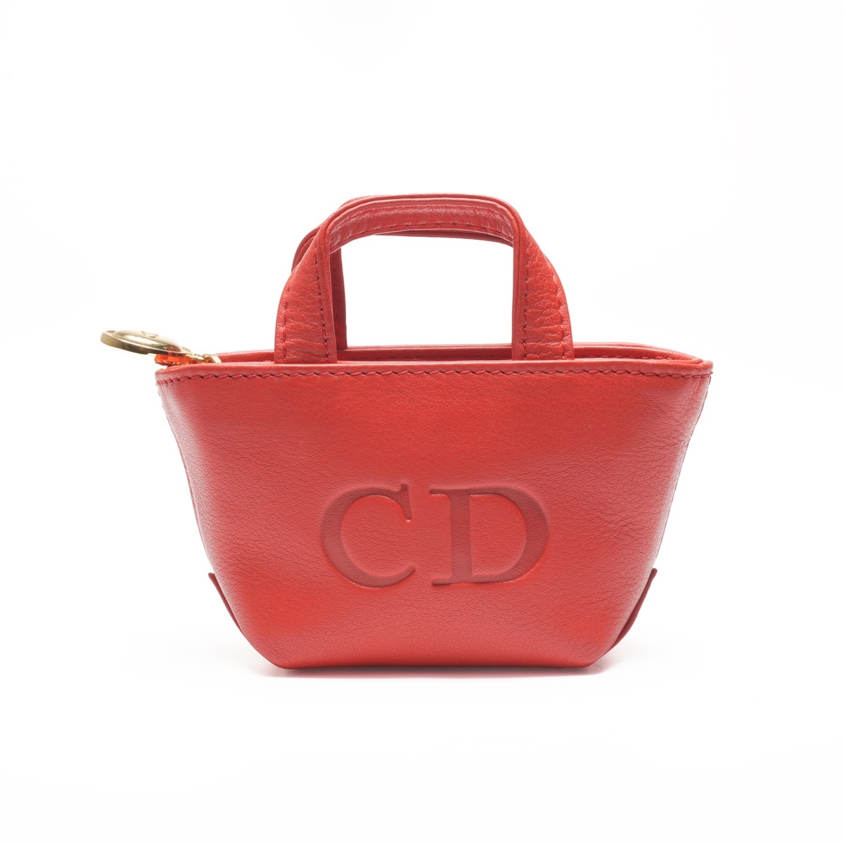 クリスチャンディオール Christian Dior ポーチ レザー ミニ バッグ ポーチ アクセサリー ケース レッド拍卖