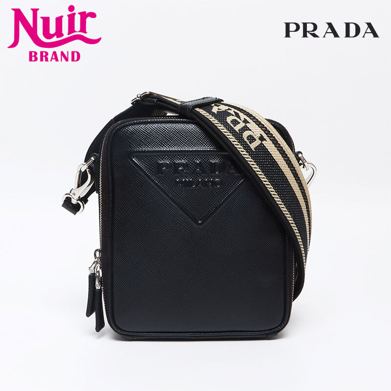プラダ PRADA ショルダーバッグ サフィアーノ トライアングルロゴ ブラック拍卖