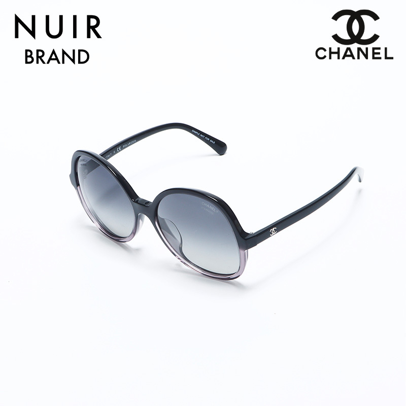 シャネル CHANEL サングラス ココマーク オーバル フレーム バタフライ ブラック拍卖