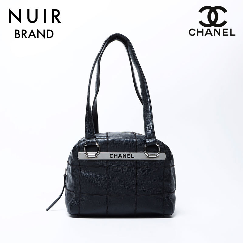 シャネル CHANEL ハンドバッグ 9番台 キャビア チョコバー ボストン ミニ ブラック拍卖