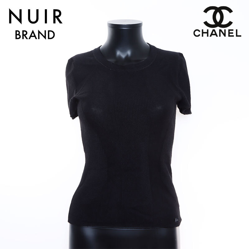 シャネル CHANEL セーター 半袖 Size:38 ブラック拍卖