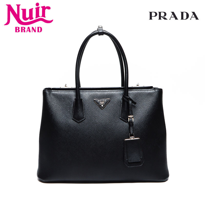 プラダ PRADA ハンドバッグ サフィアーノ キュイール BN2748 シルバー金具 ブラック拍卖