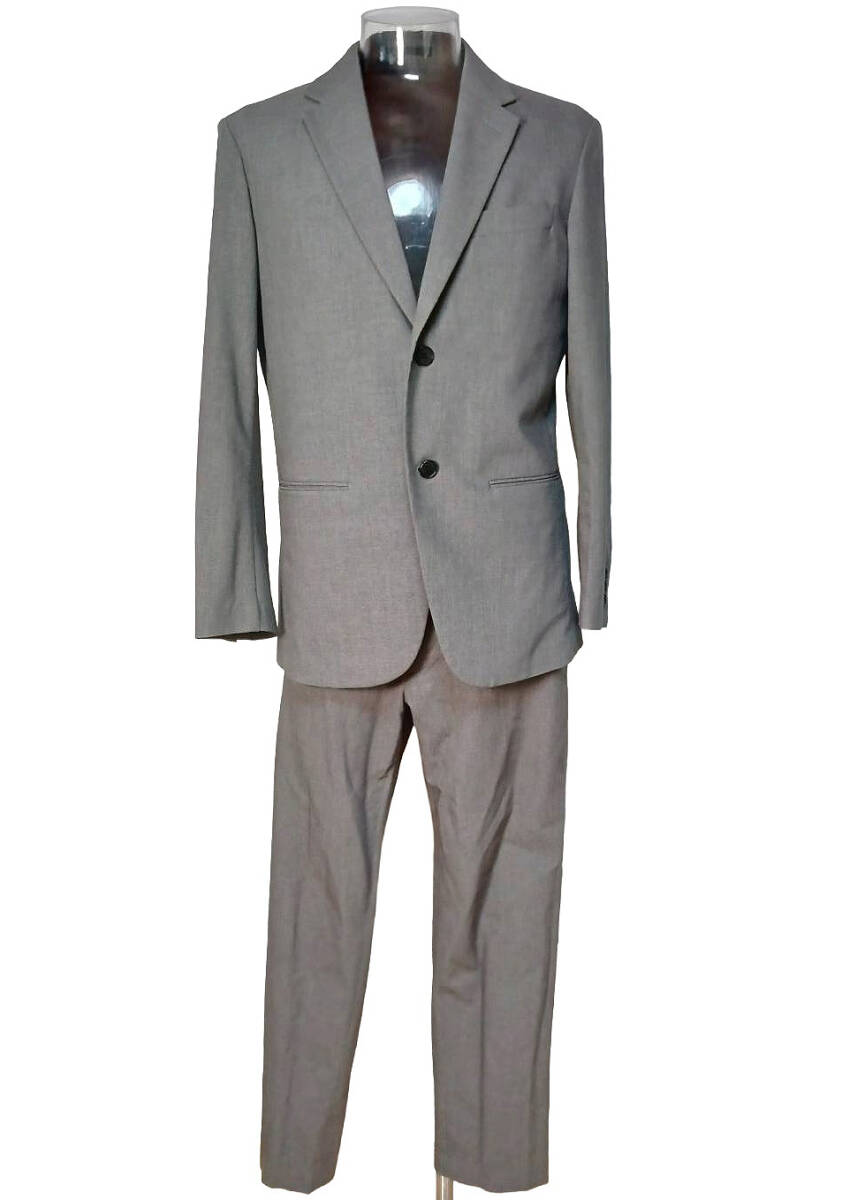 【K31】ユニクロ/UNIQLO/サマー/セットアップスーツ/ストレッチ/グレー/サイズ上:S 下:ウエスト79㎝拍卖