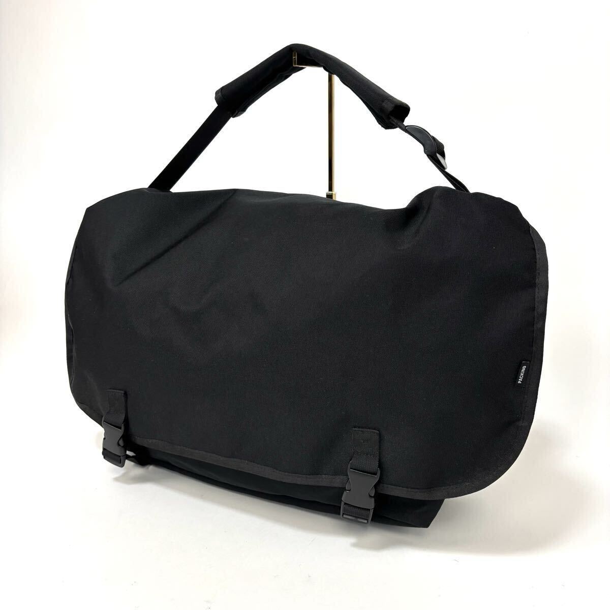 『極美品!』PACKING パッキング RIP STOP PC MESSENGER メッセンジャーバッグ 斜め掛け ブラック 黒 ショルダー 拍卖
