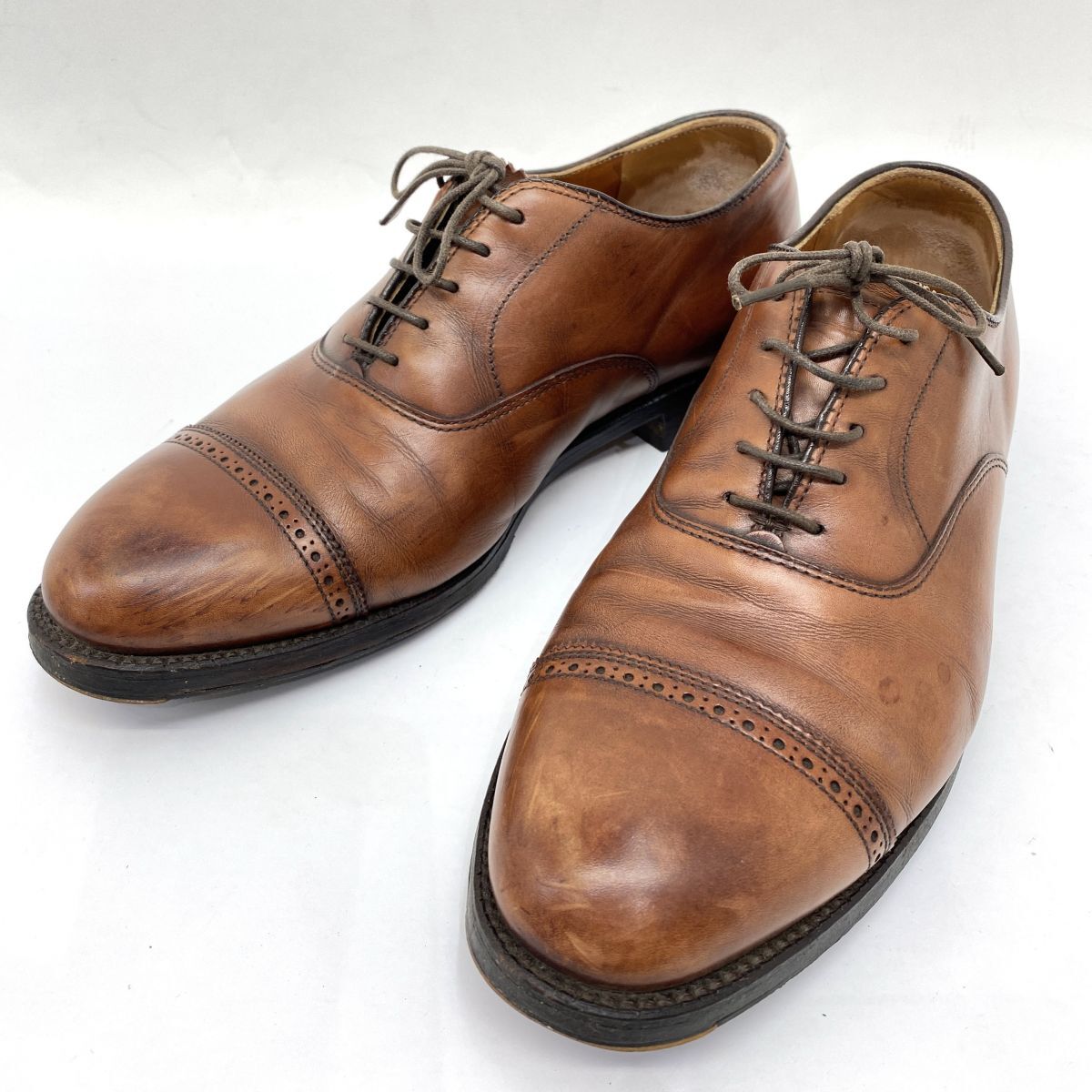 156 ALDEN オールデン パンチドキャップトゥ レザーシューズ 900 US9 27cm 箱無 ※中古拍卖