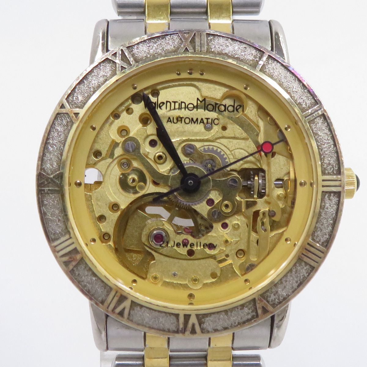 158s Valentino Moradei/バレンチノモラディ 21jewels スケルトン 841-041 自動巻き 腕時計 ※中古拍卖