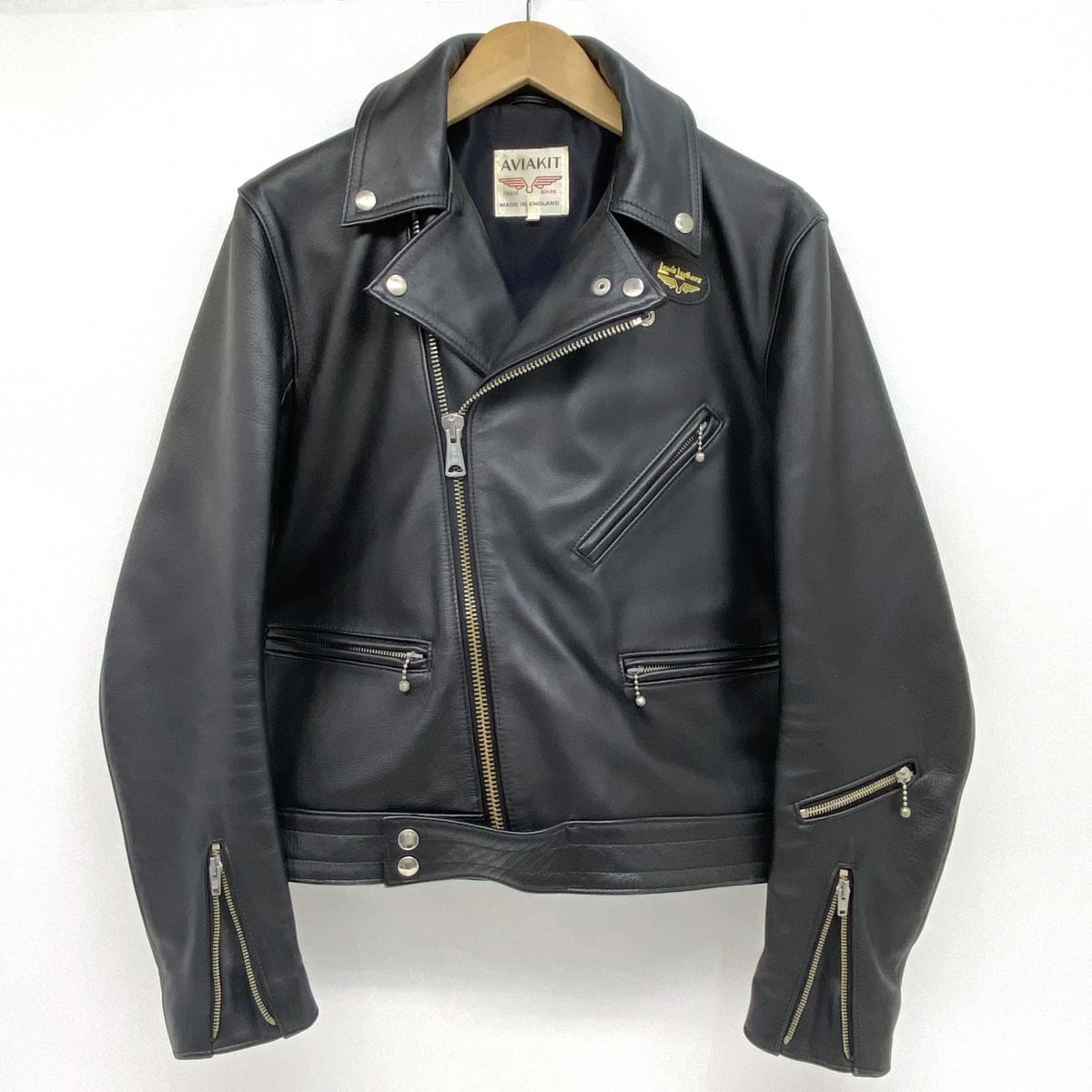132s Lewis Leathers AVIAKIT ルイスレザーズ アヴィアキット サイクロン カウハイド ライダースジャケット サイズ38 ※中古拍卖