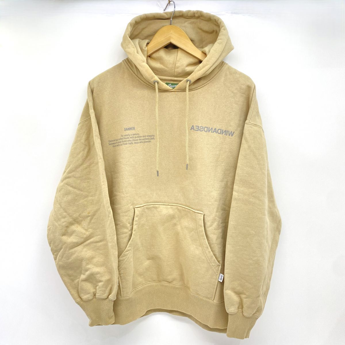 131s DANNER ダナー×WIND AND SEA ウィンダンシー Heavy Oz Hoodie ヘビーウェイト フーディ Lサイズ ベージュ ※中古拍卖