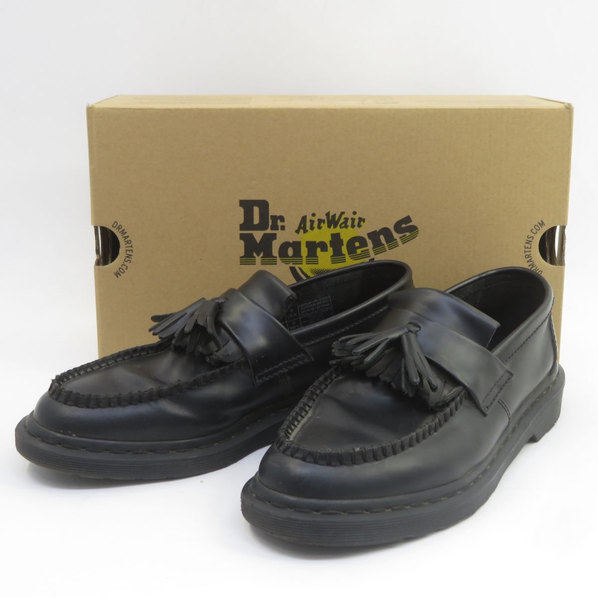 156s Dr.MARTENS ドクターマーチン ADRIAN MONO エイドリアン モノ タッセル ローファー 30637001 UK7 26cm 箱有 ※中古拍卖