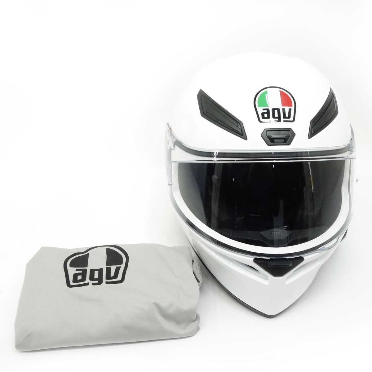 119 AGV エージーブイ フルフェイスヘルメット K1 S 0T45J JIST Asian Fit ホワイト Mサイズ 57-58cm 2023 / B+COM ONE付き ※中古拍卖