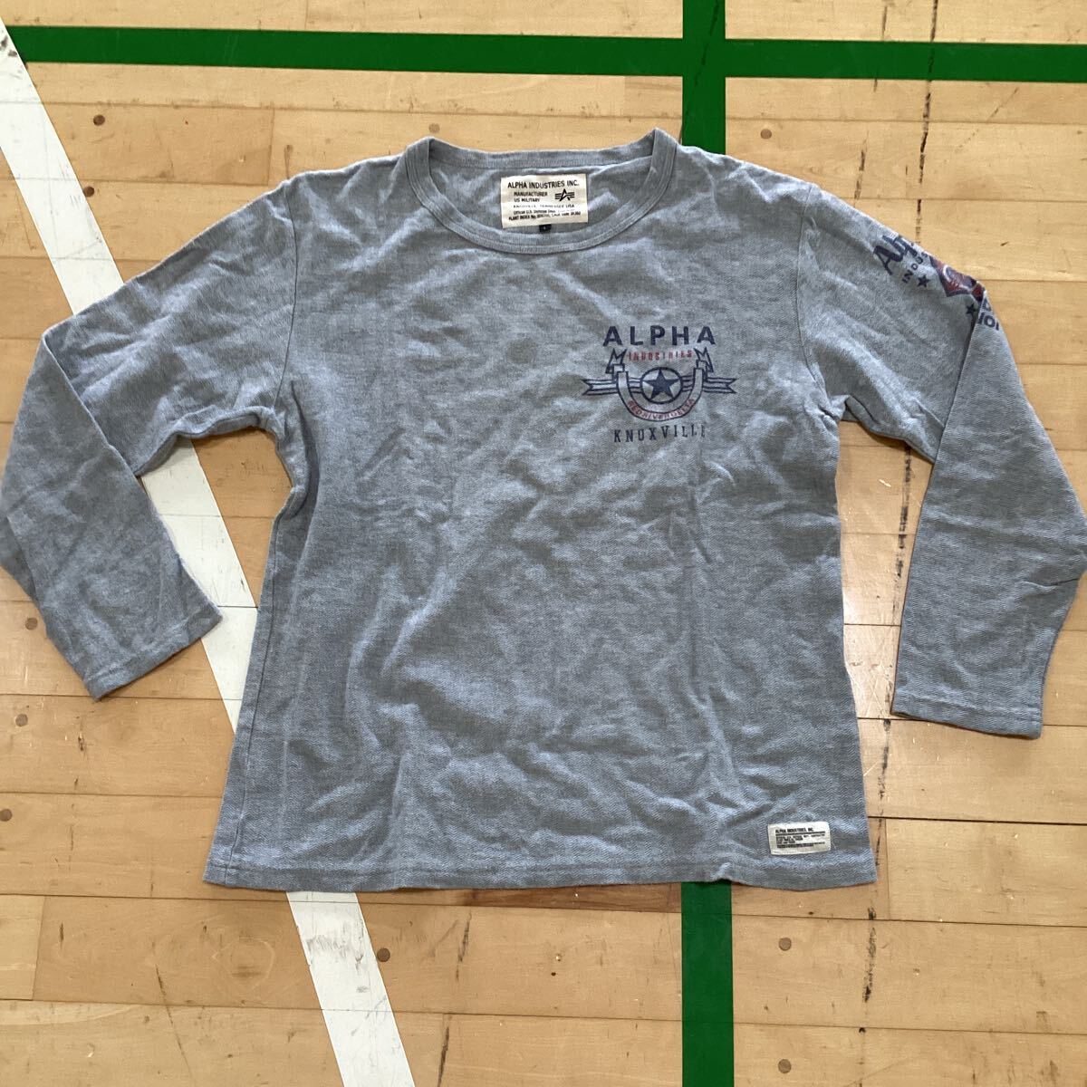 Alpha アルファ社製 長袖Tシャツ ロングTシャツ ロンT グレー メンズ サイズL拍卖