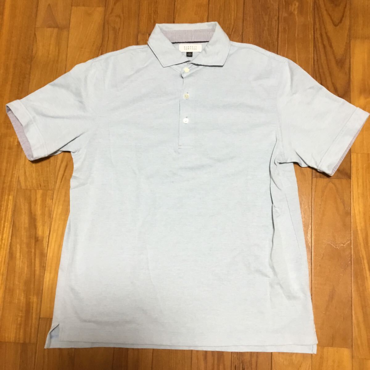 BARNEYS NEWYORK バーニーズニューヨーク半袖 ポロシャツ ビジネスポロシャツ ライトブルーメンズ サイズM きれいです拍卖