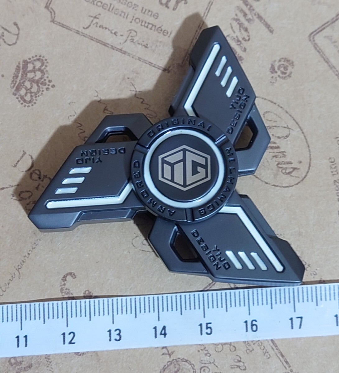 ハンドスピナー メタルグロースピナー 蓄光 オレンジ拍卖