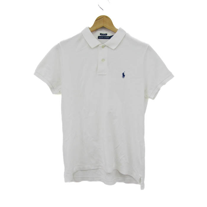 ラルフローレン ポロシャツ トップス 半袖 スキニーポロ ゴルフウエア レディース L 170/96Aサイズ ホワイト RALPH LAUREN拍卖