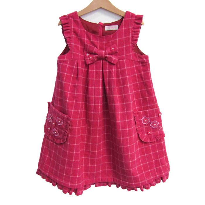 メゾピアノ ワンピース トップス ノースリーブ チェック柄 キッズ 女の子用 130サイズ ピンク Mezzo Piano拍卖