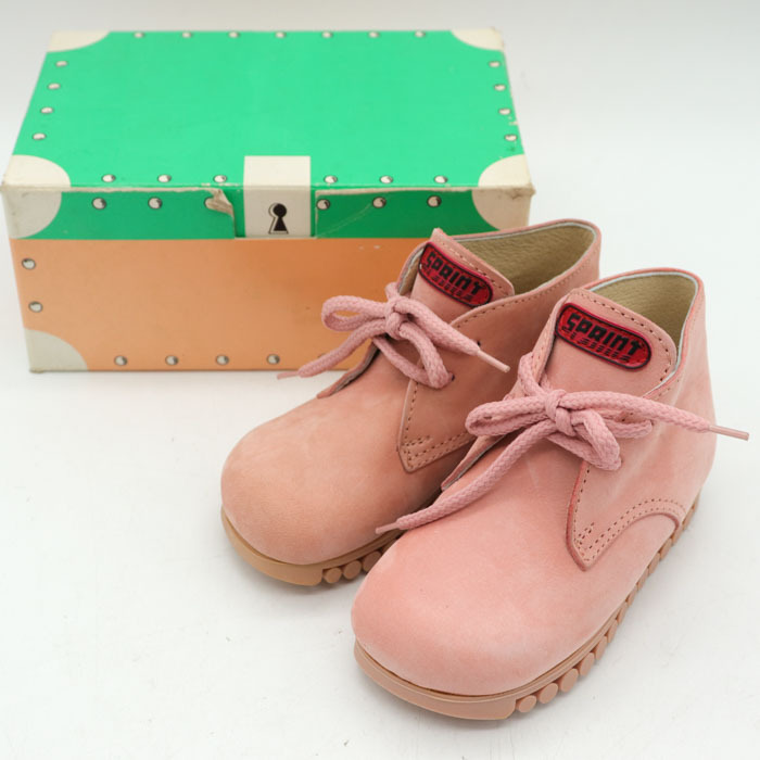 ショートブーツ イタリア製 ベビーシューズ レースアップ スエードレザー 子供靴 ベビー 女の子用 24(12cm)サイズ ピンク Sultanino拍卖