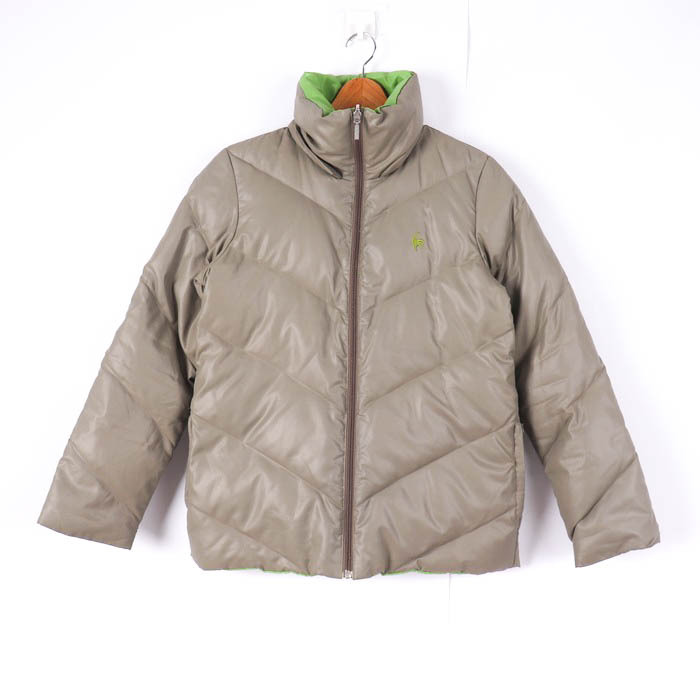 ルコックスポルティフ ダウンジャケット リバーシブル スポーツウエア アウター フード欠品 レディース Mサイズ ベージュ lecoqsportif拍卖