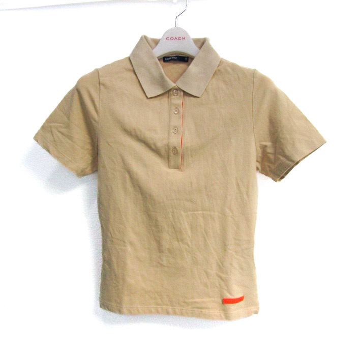 バリーゴルフ ポロシャツ 半袖 スリムフィット 大きいサイズ トップス レディース USA 10サイズ ベージュ系 BALLY GOLF拍卖