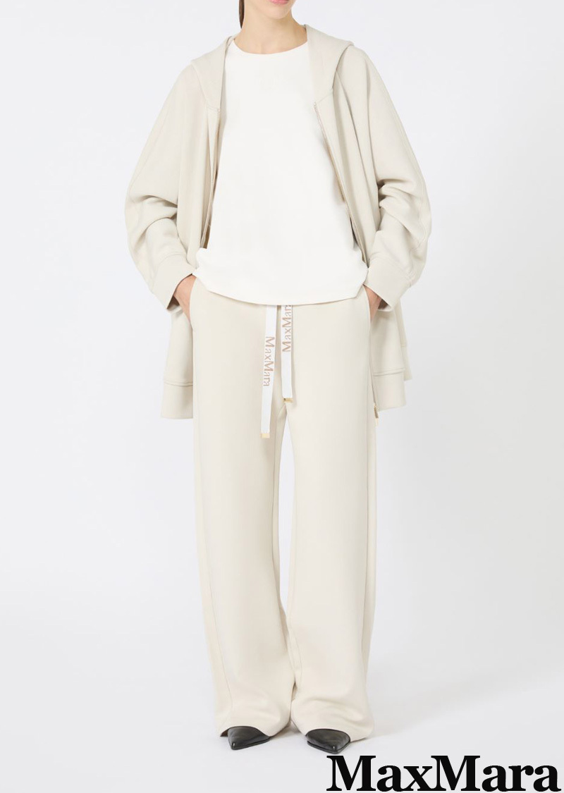 秋冬新作40%OFF マックスマーラ Max Mara ロゴ刺繍 スキューバ ジャージー Tシャツ ホワイト Mサイズ 【送料無料】拍卖